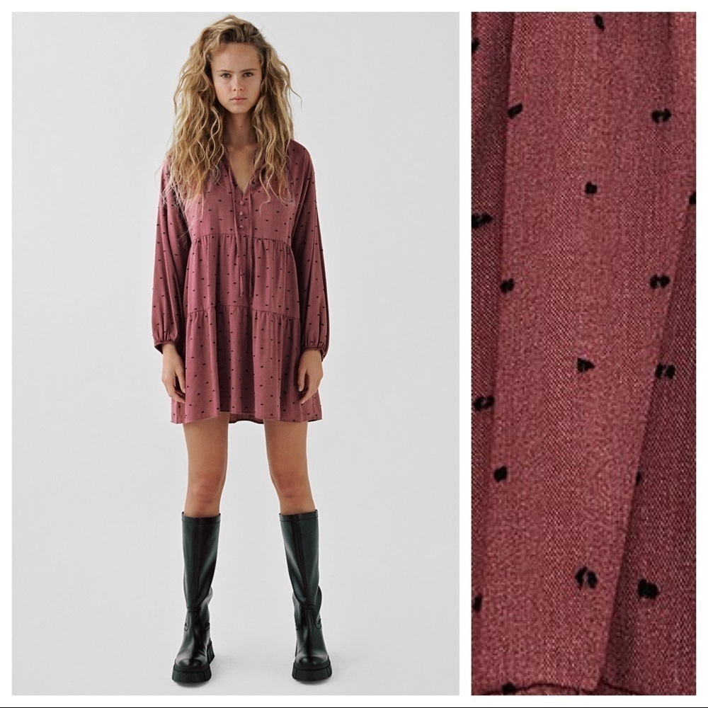 🌹NWT. Zara Dotted Mesh Mini Dress. Size S.